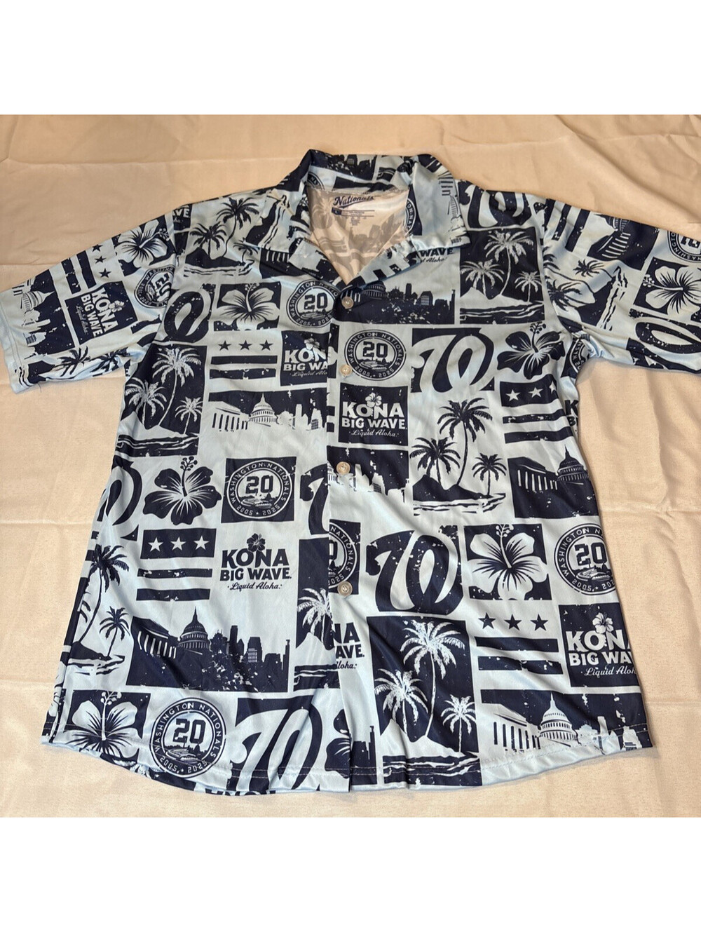 Washington Nationals 20th Anniversary Kona Big Wave Beer Hawaiian Shirt Lrg